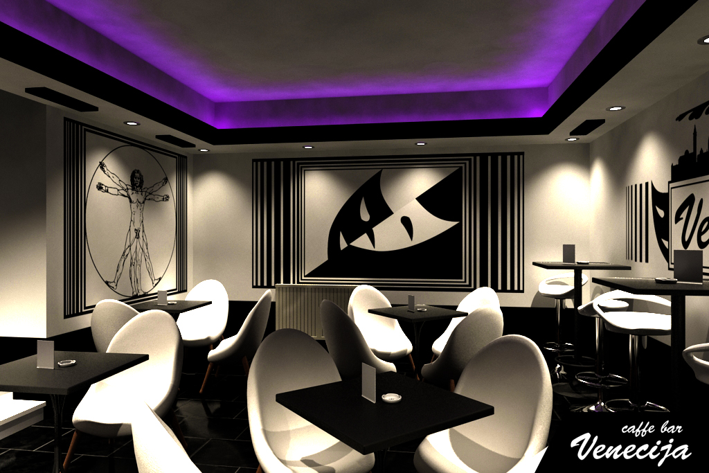 Night Bar Venecija Zagreb - 3ds Max 3D interior visualisation, view 1, designed 2010