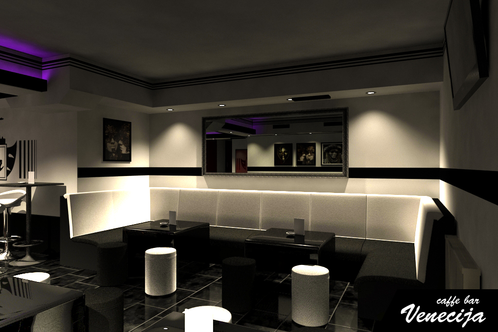 Night Bar Venecija Zagreb - 3ds Max 3D interior visualisation, view 2, designed 2010